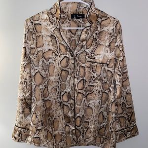 Snakeskin button up top